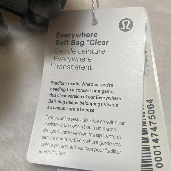 LuLuLemon NWT Hard To Find Clear Everywhere Belt Bag Black Strap - Picture 7 of 10